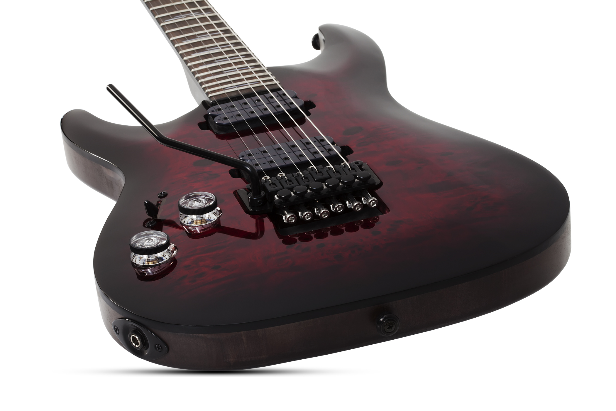 Schecter Omen Elite-6 Fr Lh Gaucher 2h Rw - Black Cherry Burst - Linkshandige elektrische gitaar - Variation 1