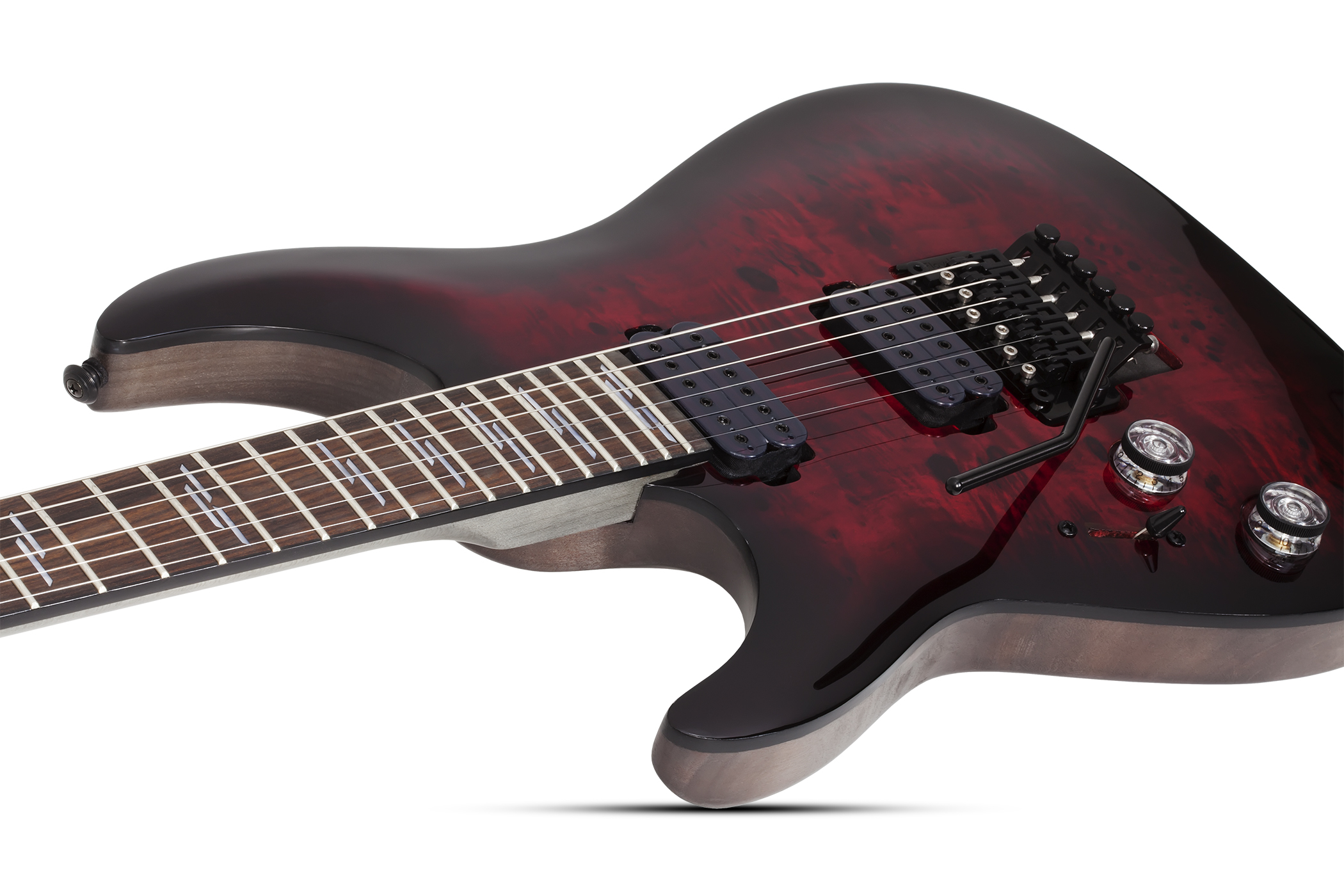 Schecter Omen Elite-6 Fr Lh Gaucher 2h Rw - Black Cherry Burst - Linkshandige elektrische gitaar - Variation 2