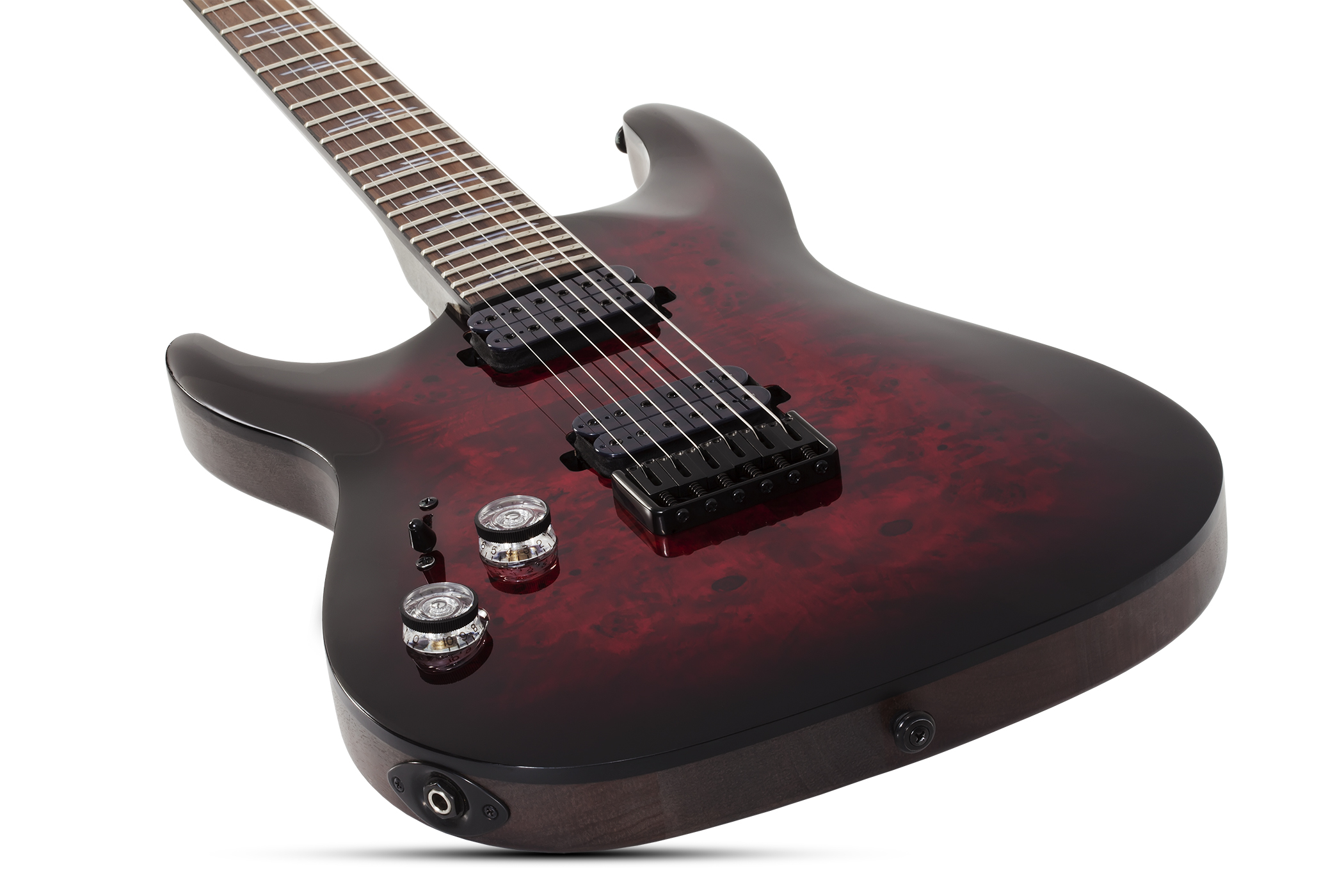 Schecter Omen Elite-6 Lh Gaucher 2h Ht Rw - Black Cherry Burst - Linkshandige elektrische gitaar - Variation 1