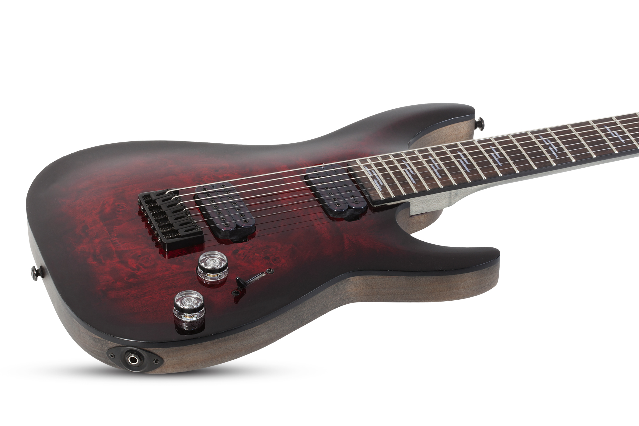 Schecter Omen Elite-7 7c Baryton 2h Ht Rw - Black Cherry Burst - 7-snarige elektrische gitaar - Variation 1