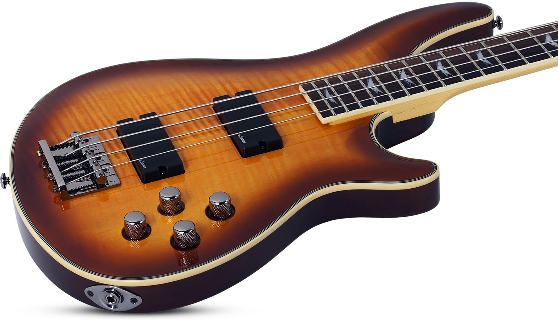 Schecter Omen Extreme-4 Active Rw - Vintage Sunburst - Solid body elektrische bas - Variation 1
