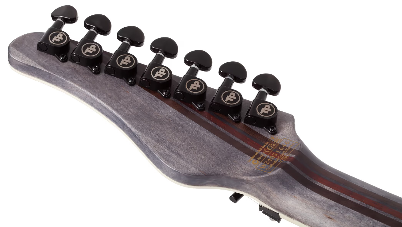 Schecter Pt7 Frs Sls Elite Evil Twin 2h Fishman Fluence Sustainiac Fr Eb - Satin Black - Bariton elektrische gitaar - Variation 8