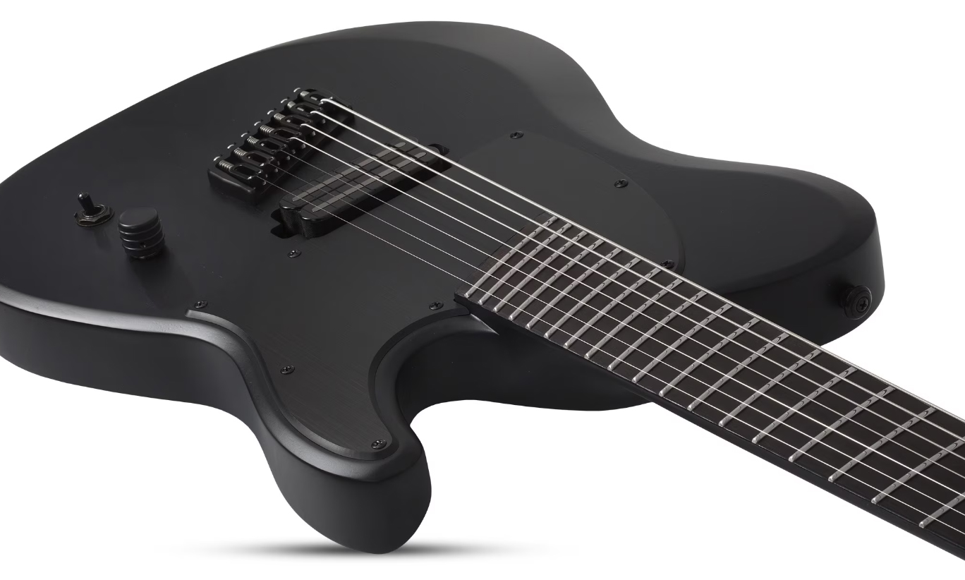 Schecter Pt7 Ms Black Ops 7c Multiscale Baryton 1h Ht Eb - Satin Black Open Pore - Multi-scale gitaar - Variation 2