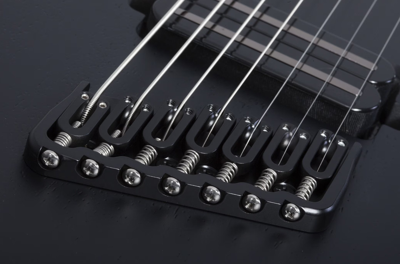 Schecter Pt7 Ms Black Ops 7c Multiscale Baryton 1h Ht Eb - Satin Black Open Pore - Multi-scale gitaar - Variation 4