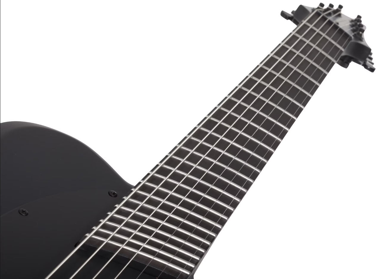 Schecter Pt7 Ms Black Ops 7c Multiscale Baryton 1h Ht Eb - Satin Black Open Pore - Multi-scale gitaar - Variation 6