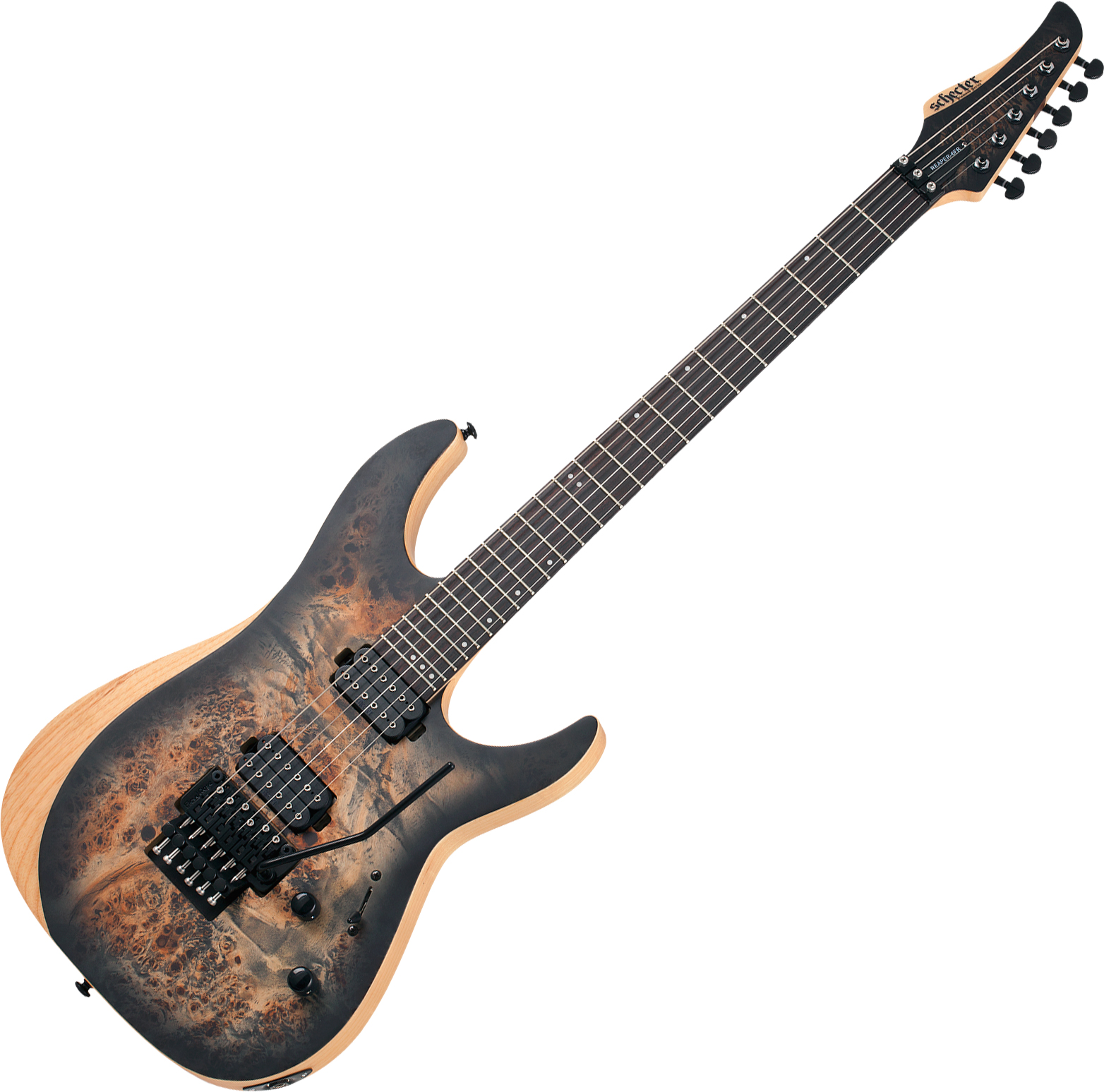 Schecter Reaper-6 Fr 2h Eb - Satin Charcoal Burst - Elektrische gitaar in Str-vorm - Variation 1