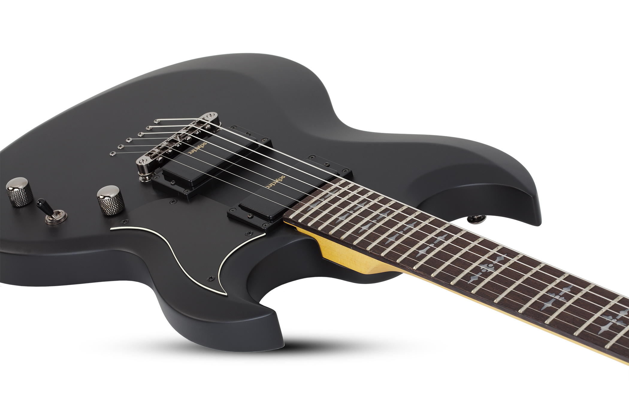 Schecter S-ii Demon 2h Ht Rw - Satin Black - Metalen elektrische gitaar - Variation 2