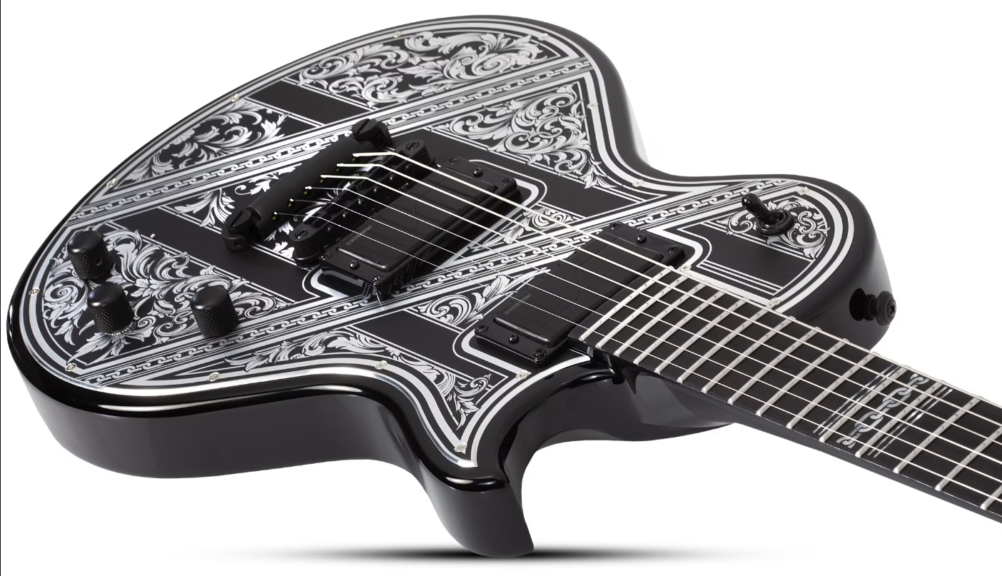 Schecter Solo Ii Pryzm Palladium 2h Fishman Fluence Modern Eb - Gloss Black - Metal elektrische gitaar - Variation 2