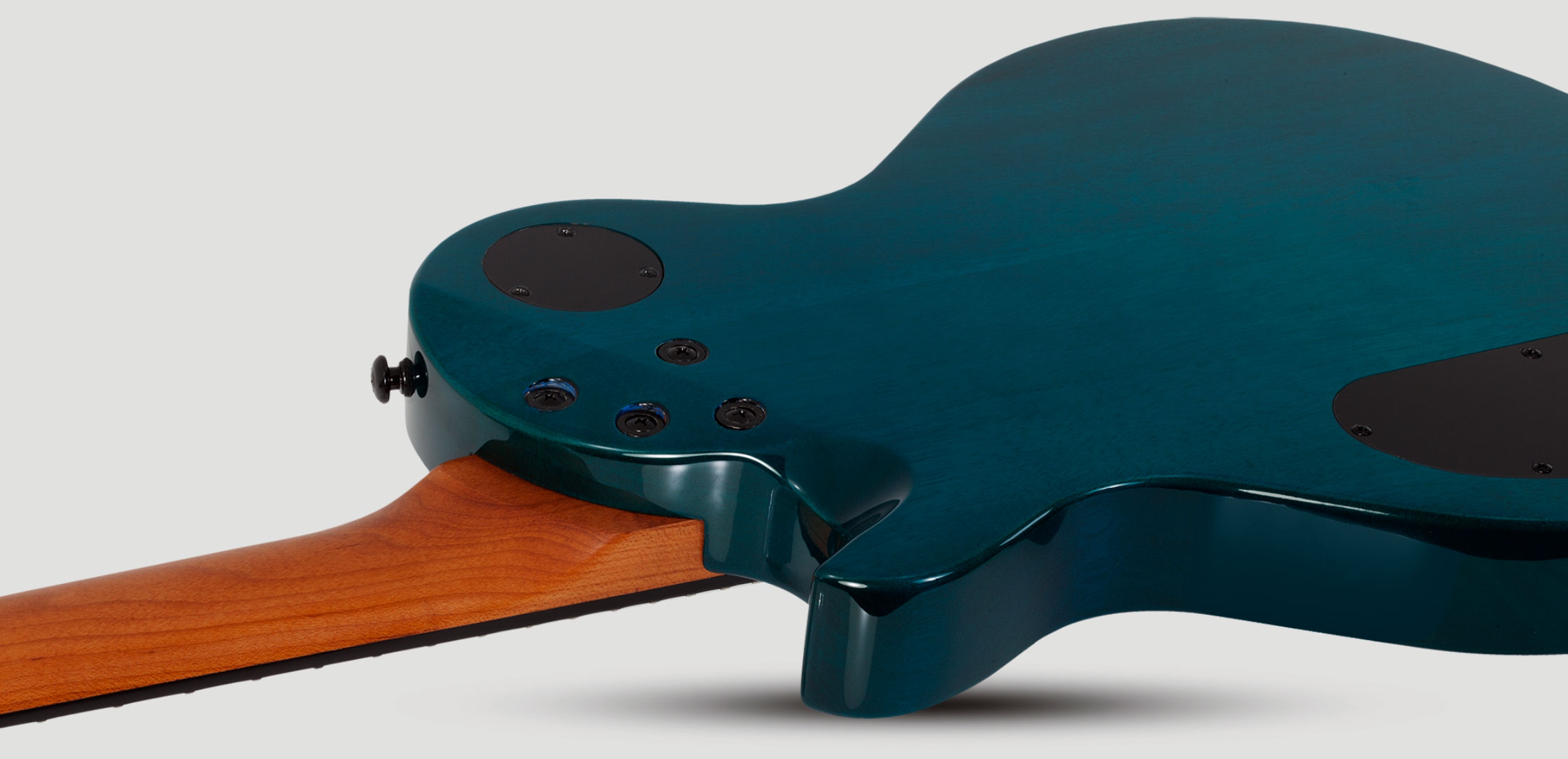Schecter Solo-ii Standard 2h Ht Rw - Ocean Blue Burst Burl - Single cut gitaar - Variation 5