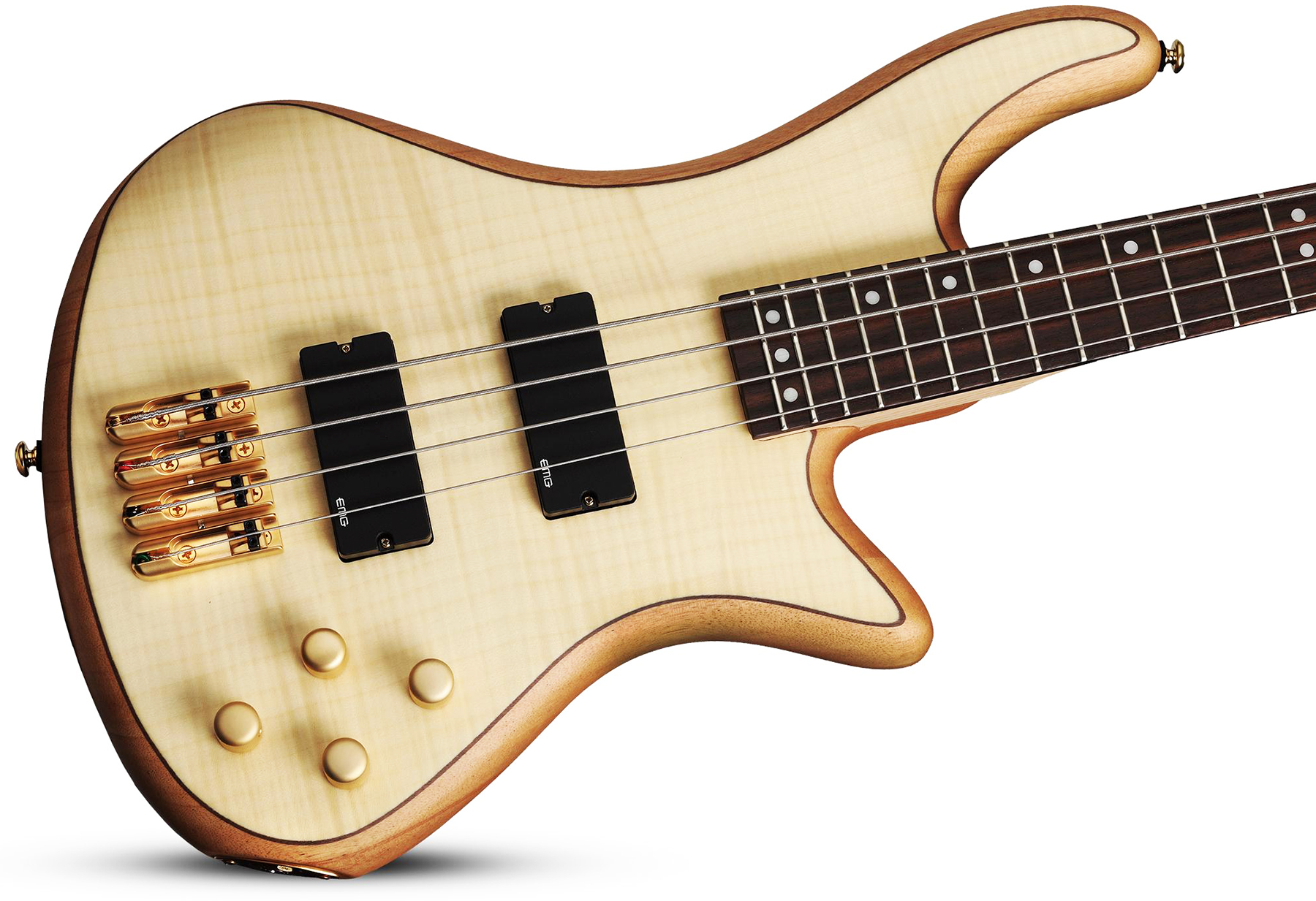 Schecter Stiletto Custom-4 Active Emg Rw - Natural Satin - Solid body elektrische bas - Variation 1