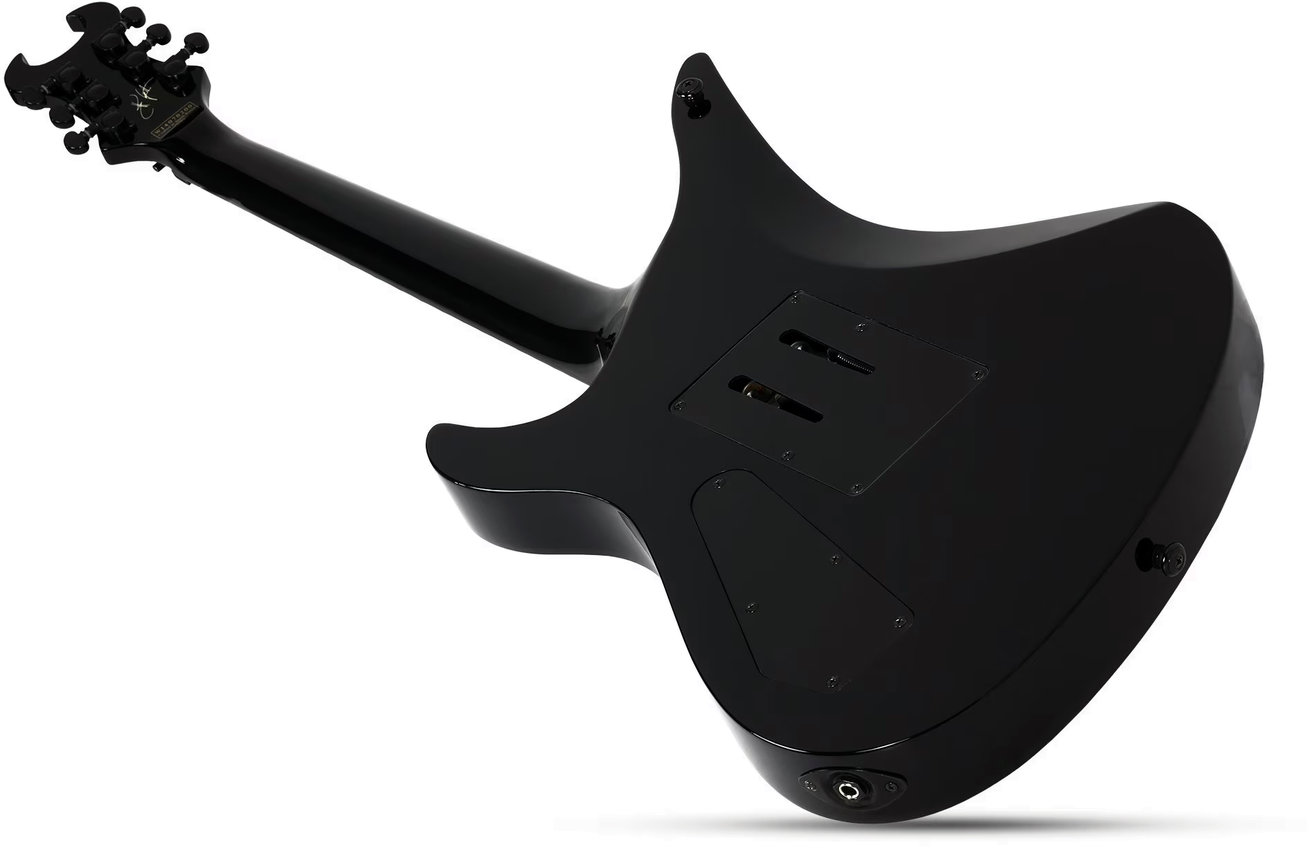 Schecter Synyster Custom Signature 2h Fr Eb - Gloss Black With Silver Pinstripes - Kenmerkende elektrische gitaar - Variation 3