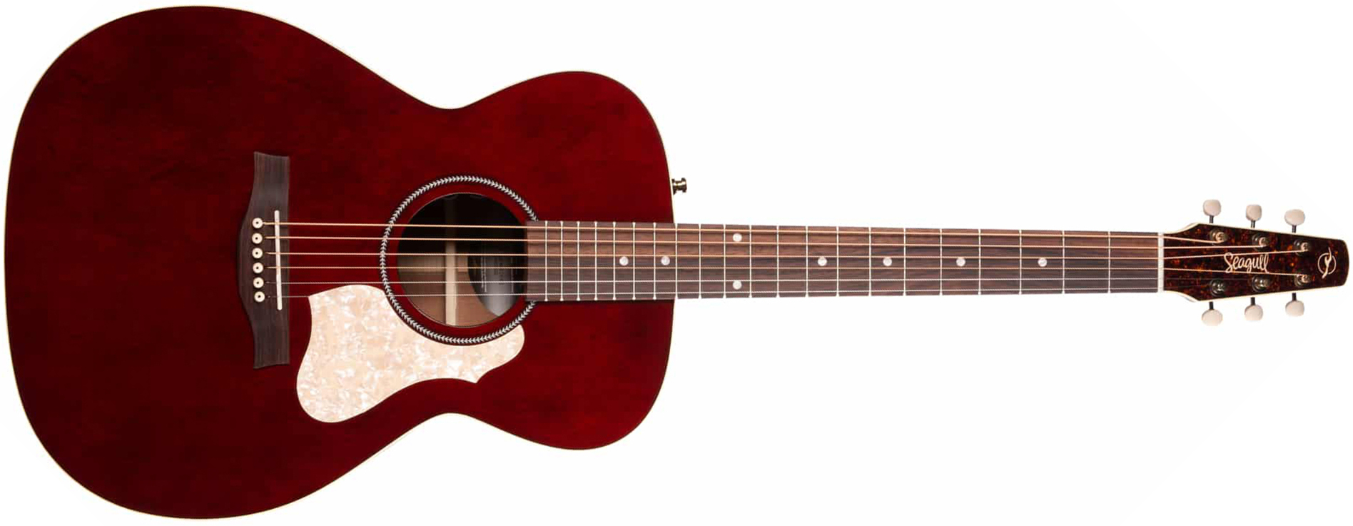 Seagull M6 Ch Eq Ltd Concert Hall Cedre Acajou Rw +housse - Ruby Red Gloss Top - Volksgitaar - Main picture