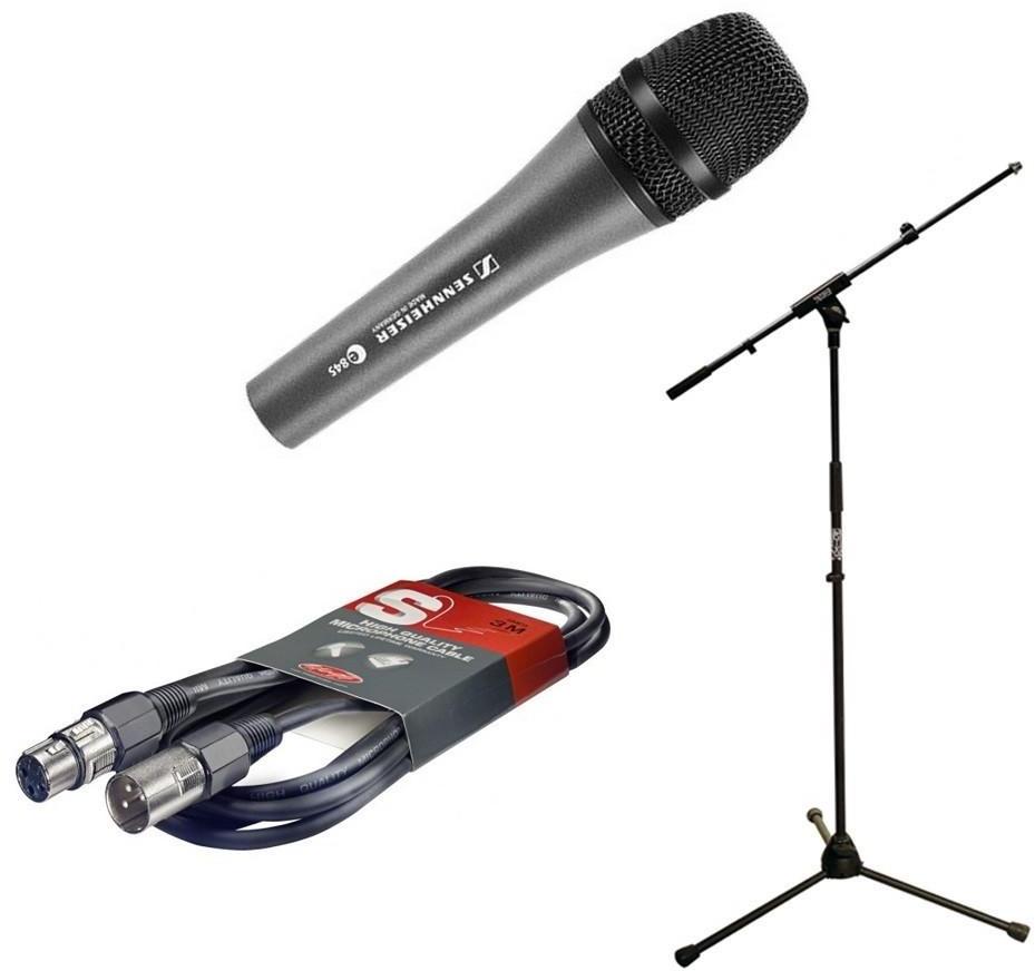Microfoon set met statief Sennheiser E845+STAND+CASQUE