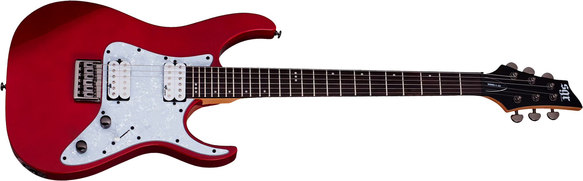 Sgr By Schecter Banshee 6 2h Ht Rw - Metallic Red - Elektrische gitaar in Strat vorm - Main picture