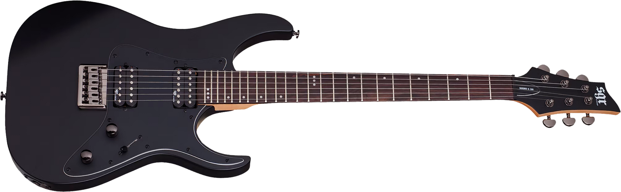 Sgr By Schecter Banshee 6 Sgr 2h Ht Rw - Satin Black - Elektrische gitaar in Strat vorm - Main picture