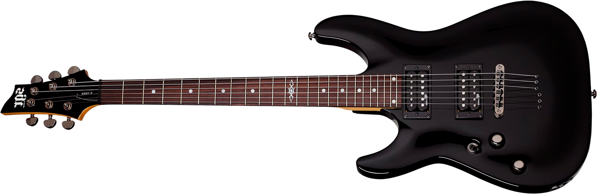 Sgr By Schecter C1 Lh Gaucher 2h Ht Rw - Gloss Black - Metal elektrische gitaar - Main picture