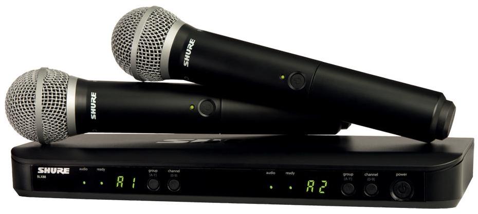 Draadloze handmicrofoon Shure BLX288E-PG58-M17