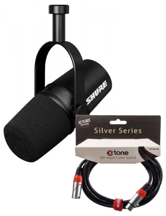 Microfoon set met statief Shure MV7X + Xlr Xlr 3 m offert