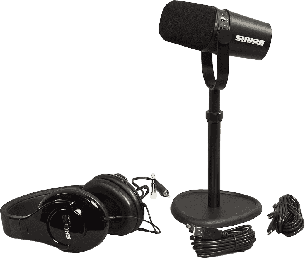 Shure Pack Mv7-k + Tkm 23230 + Srh240a-bk - Microfoon set met statief - Main picture