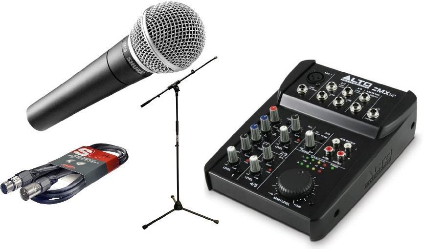 Microfoon set met statief Shure Pack SM58 + ZMX52 + Pied + Câble