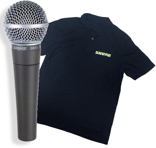 Zangmicrofoons Shure SM58-LCE + Polo Shure 2019 taille XL offert