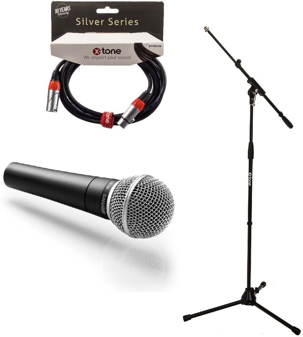 Shure Sm58 + Pied Perche X-tone  + CÂble Xlr 3m - Microfoon set met statief - Main picture