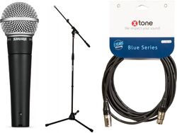 Microfoon set met statief Shure SM58-LCE+  (XH 6001)  + XLR(M) / XLR(F) 6M