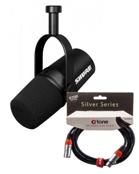 Microfoon set met statief Shure MV7X + Xlr Xlr 3 m offert