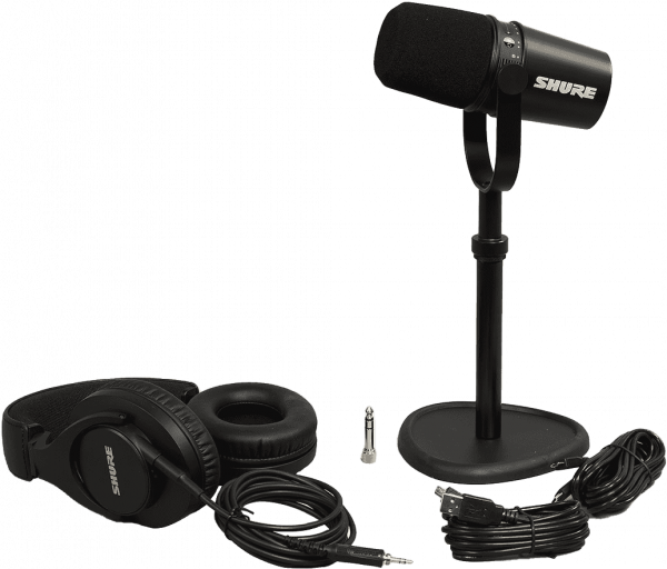 Microfoon set met statief Shure Pack MV7-K + TKM 23230 + SRH440A-EFS