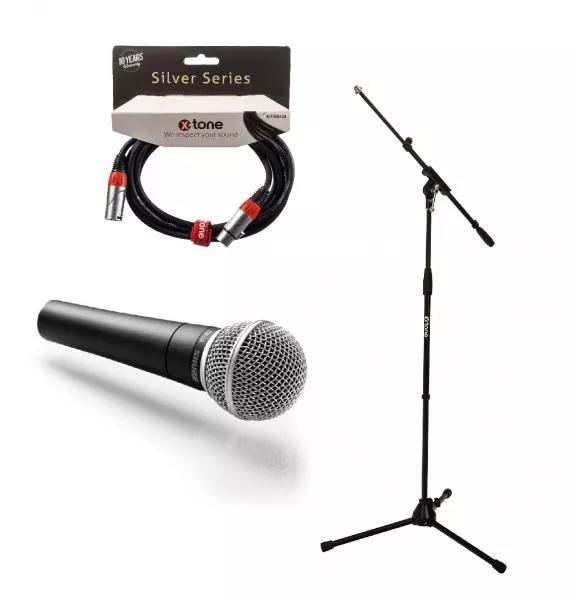 Microfoon set met statief Shure SM58 + Pied perche X-tone  + Câble XLR 3M