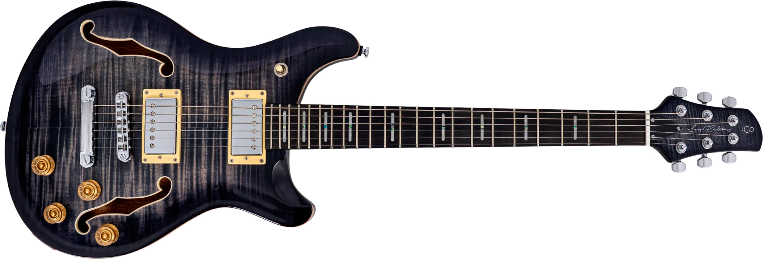 Sire Larry Carlton Q7 Hollow 2h Ht Eb - Transparent Black - Semi hollow elektriche gitaar - Main picture