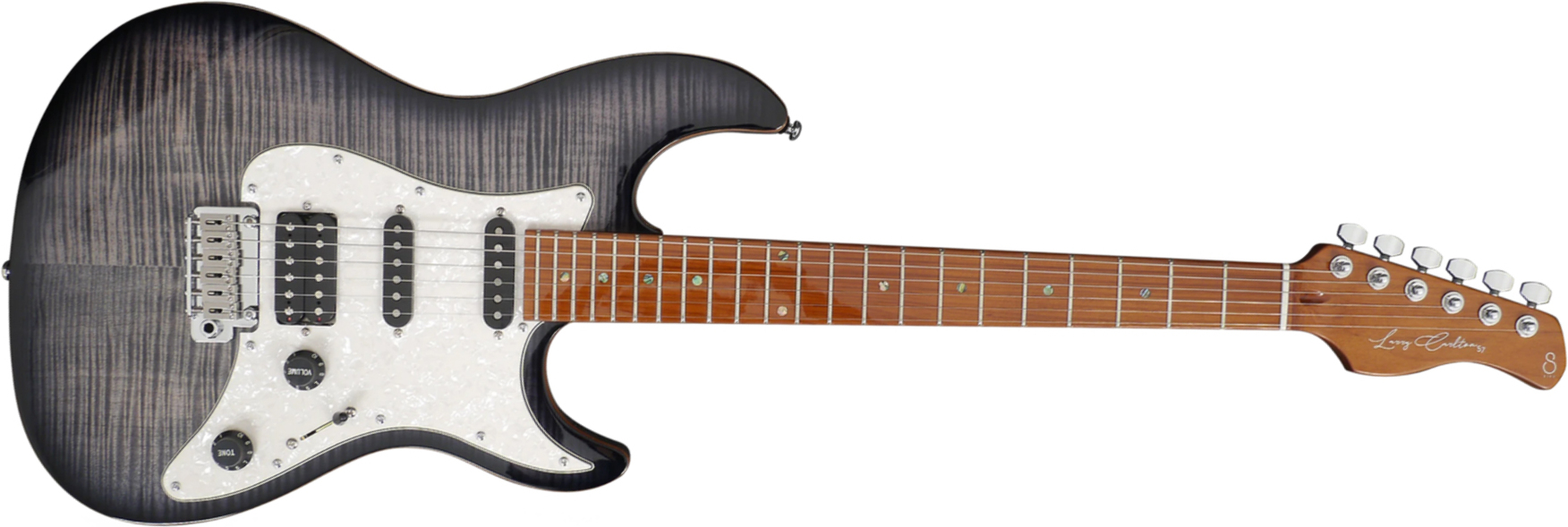 Sire Larry Carlton S7 Fm Signature Hss Trem Mn - Trans Black - Elektrische gitaar in Str-vorm - Main picture