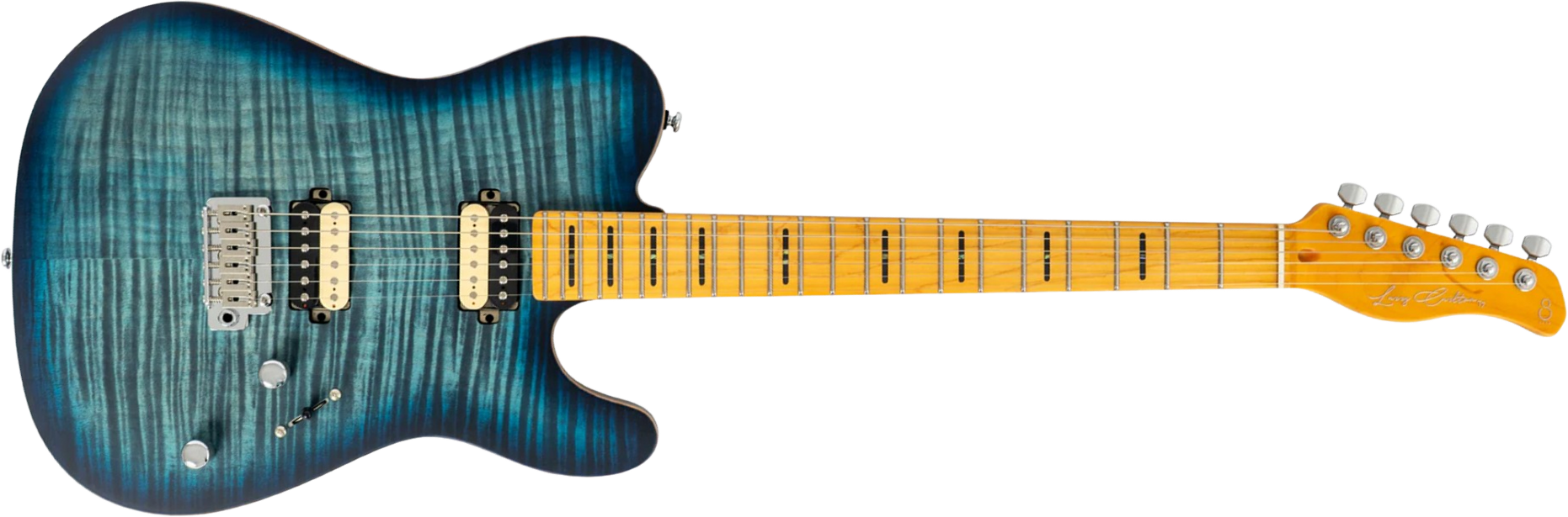 Sire Larry Carlton T7 Fm New Gen 2h Trem Mn - Transparent Blue - Televorm elektrische gitaar - Main picture