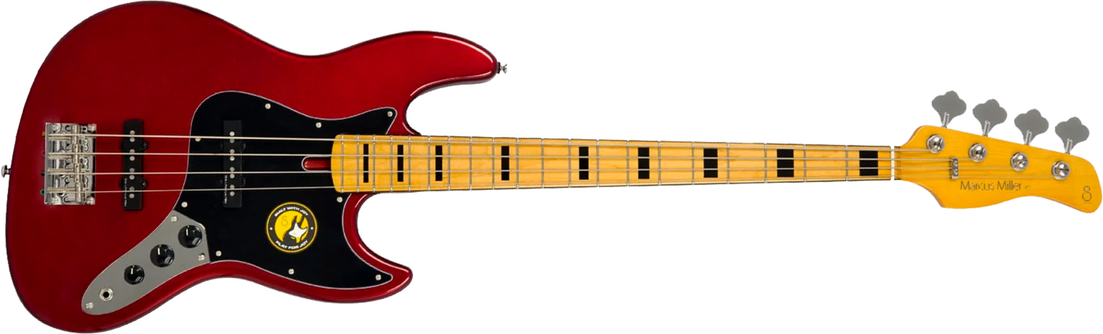 Sire Marcus Miller V5 Alder 4st Fretless Mn - Candy Apple Red - Solid body elektrische bas - Main picture