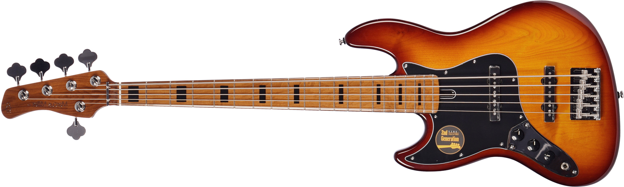 Sire Marcus Miller V5 Alder 5st Lh 5c Gaucher Mn - Tobacco Sunburst - Solid body elektrische bas - Main picture