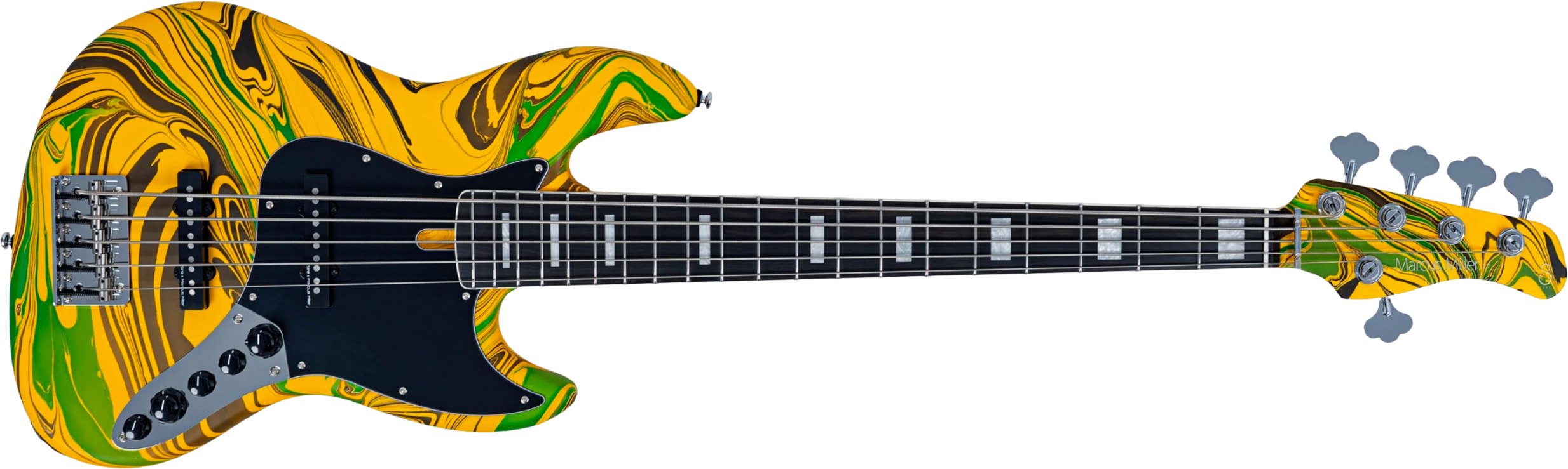 Sire Marcus Miller V7 Alder 2nd Gen 5st 5c Active Eb - Yellow Swirl - Solid body elektrische bas - Main picture