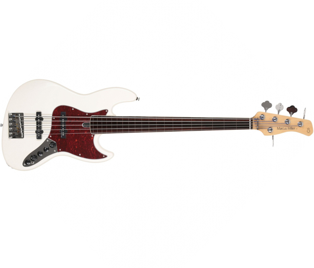 Sire Marcus Miller V7 Alder 5st Fl 2nd Gen. 5c Fretless Eb Sans Housse - Antique White - Solid body elektrische bas - Main picture