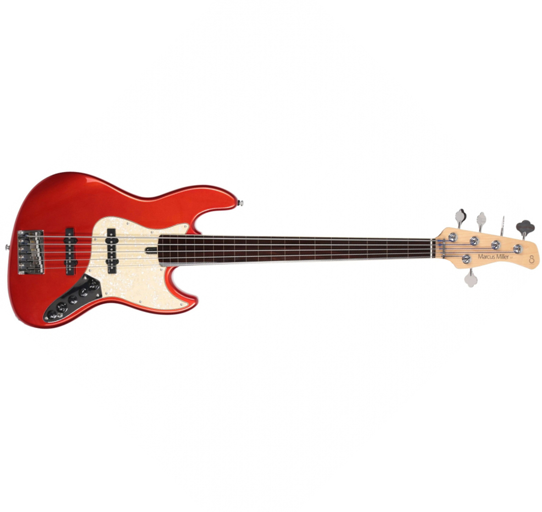 Sire Marcus Miller V7 Alder 5st Fl 2nd Gen. 5c Fretless Eb Sans Housse - Bright Metallic Red - Solid body elektrische bas - Main picture