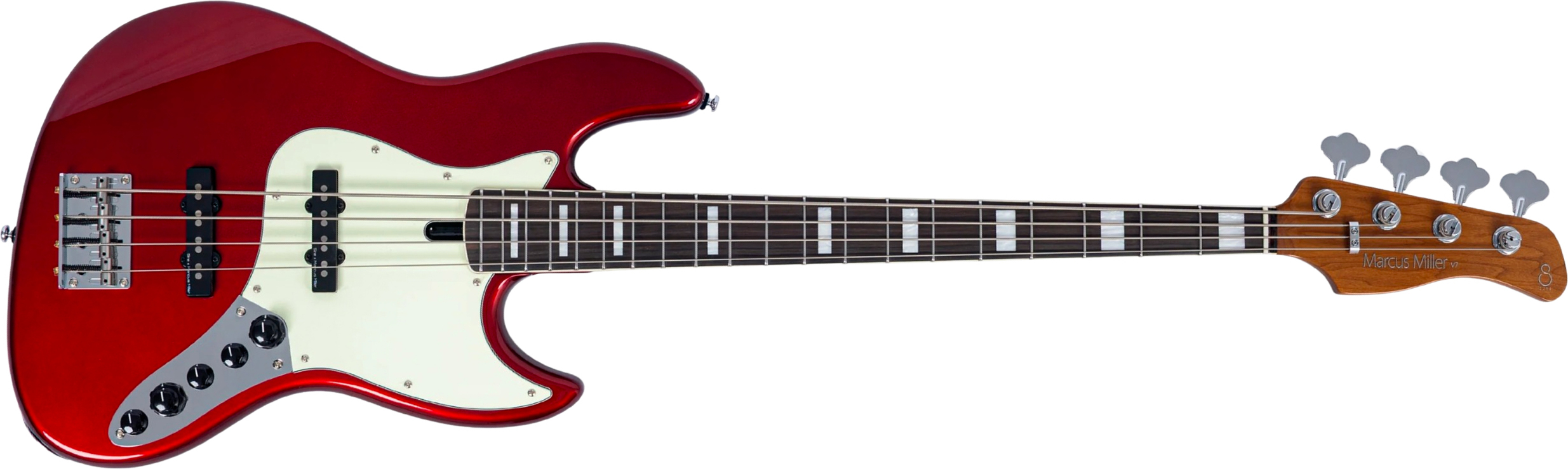 Sire Marcus Miller V7 Alder New Gen 4st 4c Active Eb - Candy Apple Red - Solid body elektrische bas - Main picture