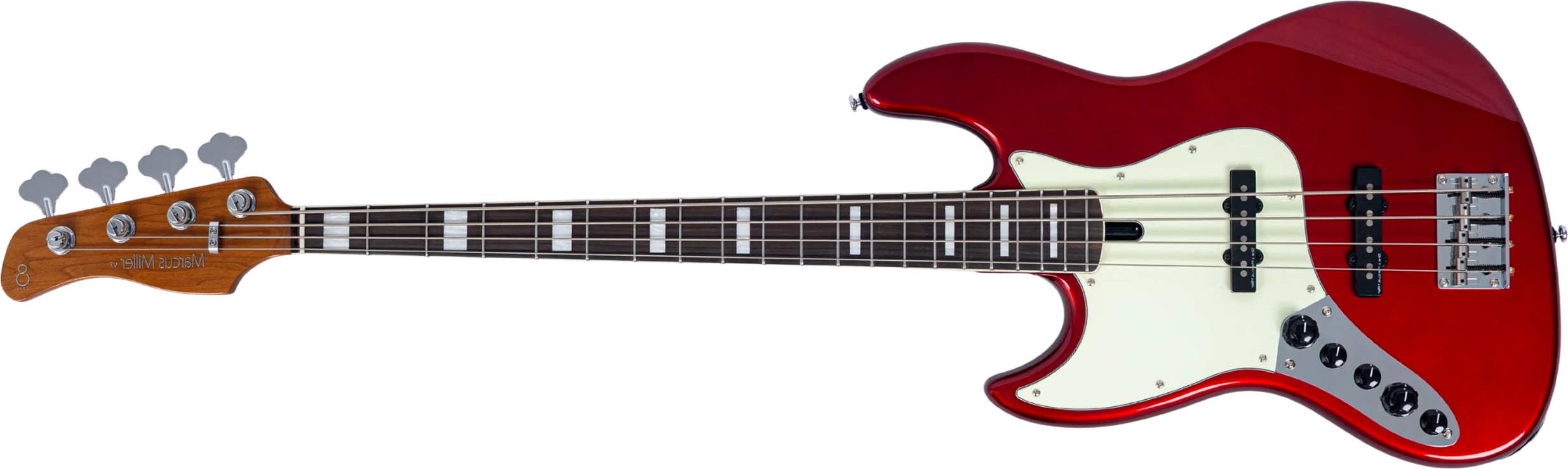 Sire Marcus Miller V7 Alder New Gen 4st Lh 4c Gaucher Active Eb - Candy Apple Red - Solid body elektrische bas - Main picture