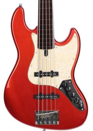 Solid body elektrische bas Sire Marcus Miller V7 Alder 5ST Fretless 5-String (2nd Gen) - Bright metallic red