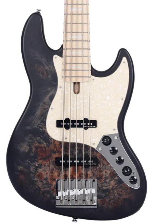 Solid body elektrische bas Sire Marcus Miller V7 Ash Reissue 5ST 5-String - Transparent black satin