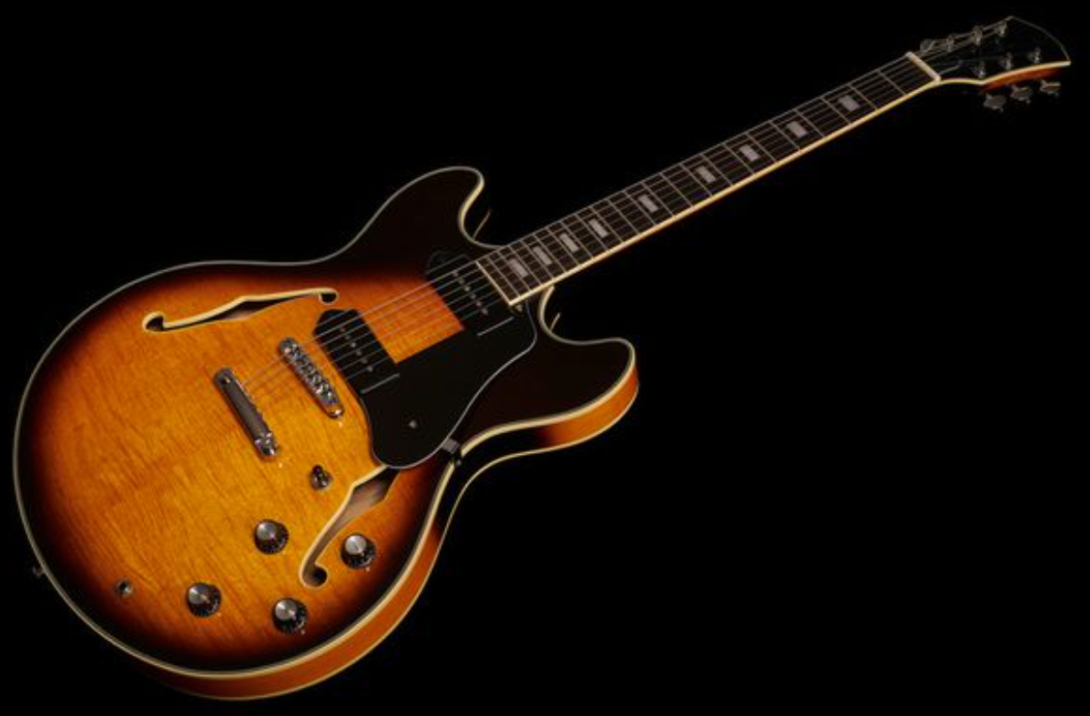 Sire Larry Carlton H7v Signature 2s P90 Ht Eb - Vintage Sunburst - Semi hollow elektriche gitaar - Variation 3