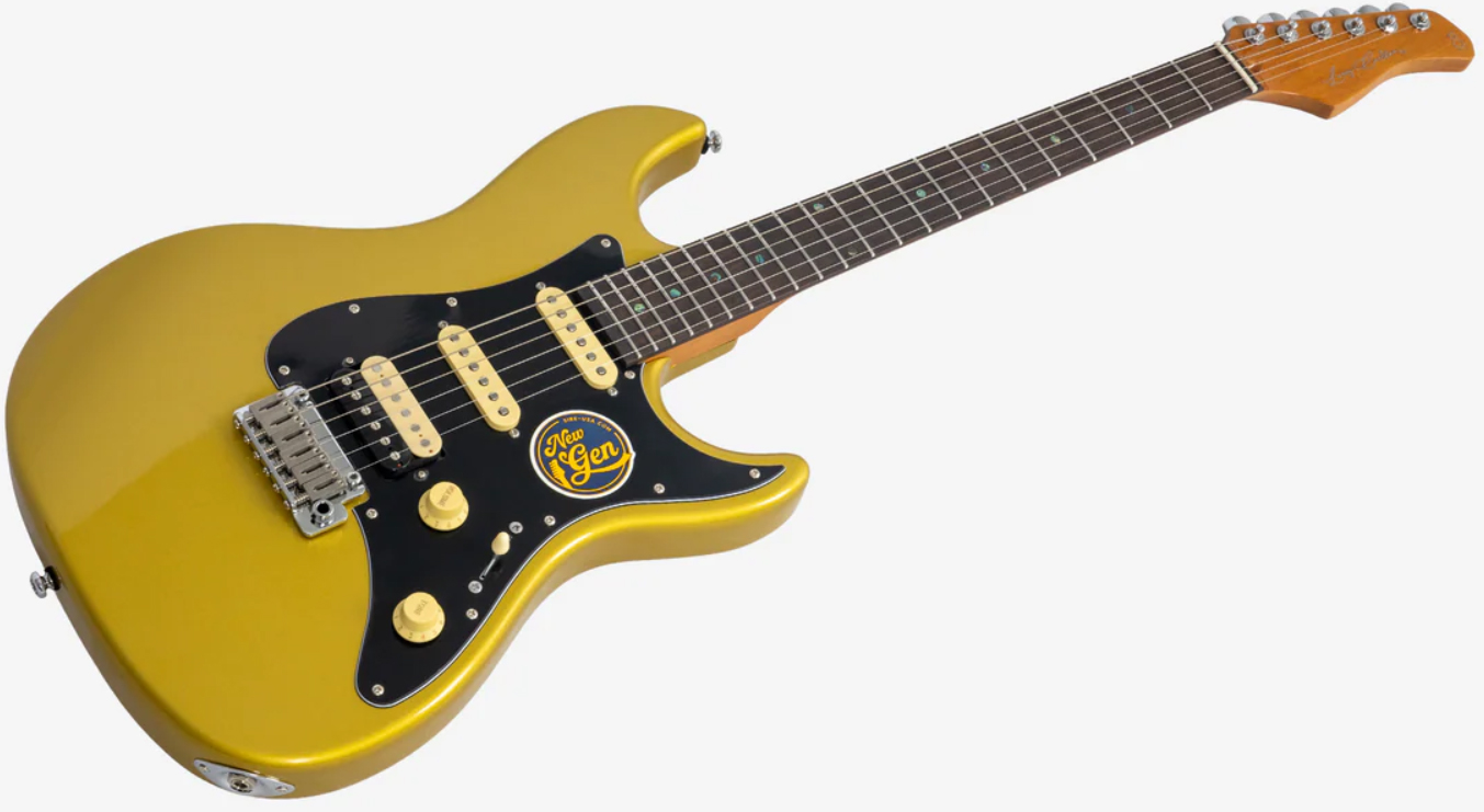 Sire Larry Carlton S7 Hss Lh Gaucher New Gen Trem Rw - Metallic Gold - Elektrische gitaar in Strat vorm - Variation 2