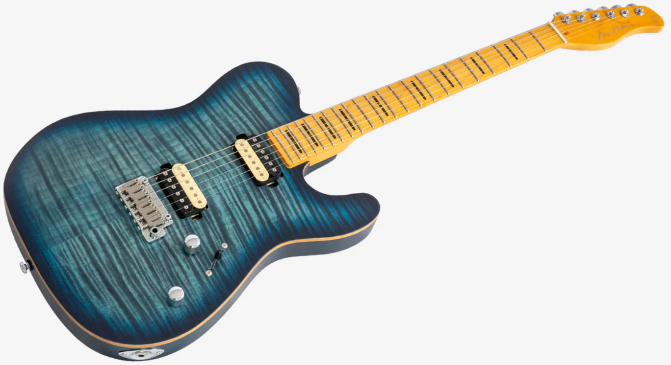 Sire Larry Carlton T7 Fm New Gen 2h Trem Mn - Transparent Blue - Televorm elektrische gitaar - Variation 2
