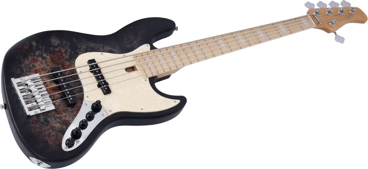 Sire Marcus Miller V7 Ash Reissue 5st 5c Active Mn - Transparent Black Satin - Solid body elektrische bas - Variation 2