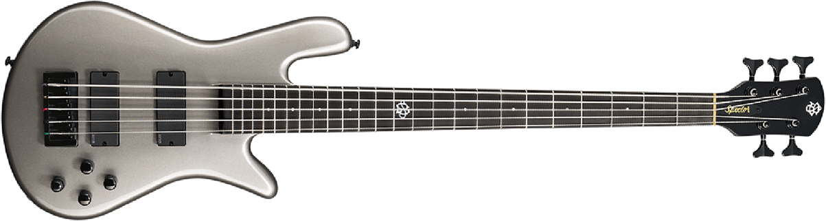 Spector Ns Ethos Hp 5 Eb - Gunmetal Grey Gloss - Solid body elektrische bas - Main picture