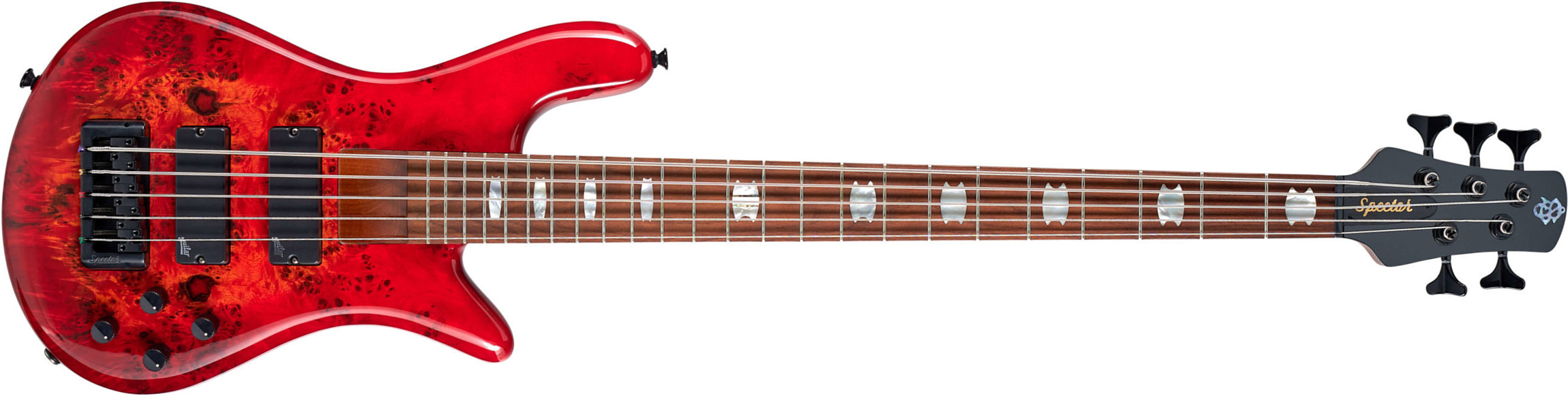 Spector Ns Eurobolt 5c Active Aguilar Mn - Inferno Red Gloss - Solid body elektrische bas - Main picture