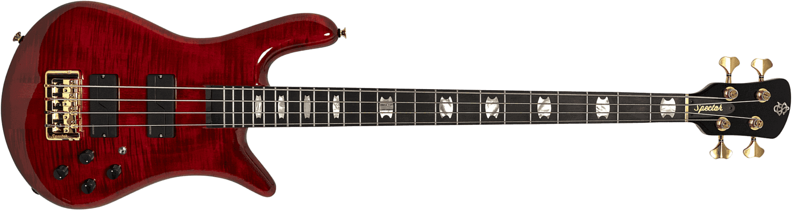 Spector Rudy Sarzo Lt4 Euro Signature Rw - Scarlett Red Gloss - Solid body elektrische bas - Main picture