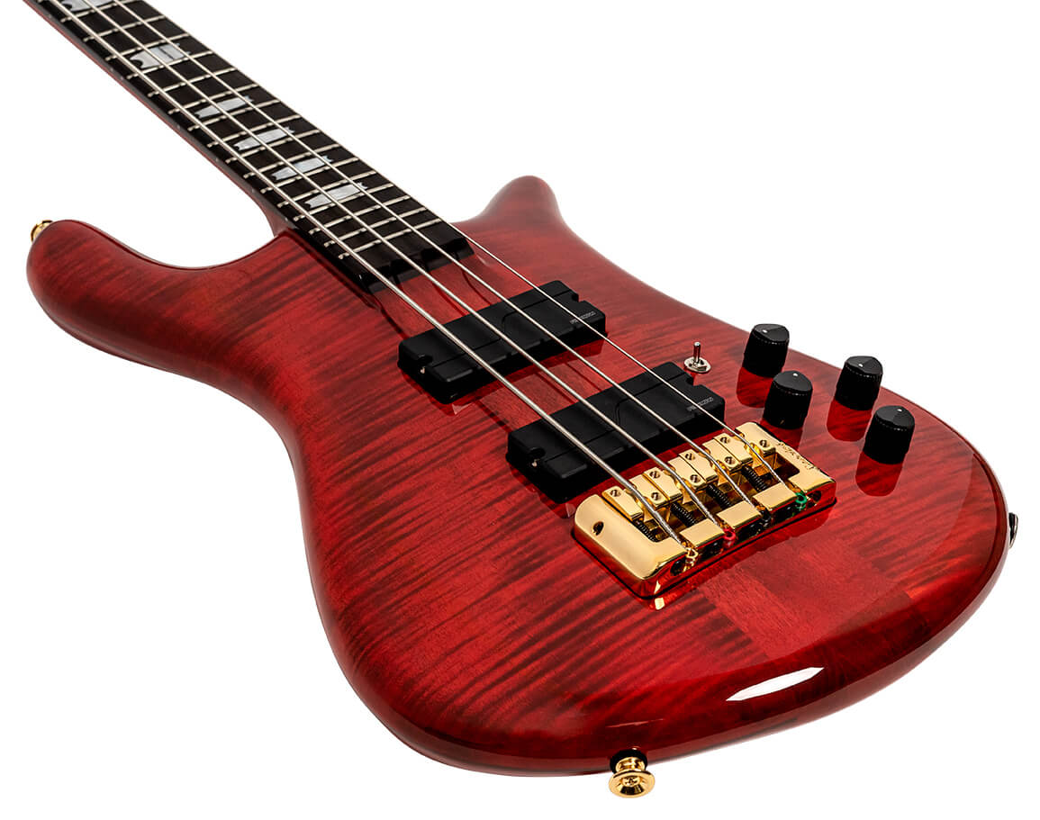 Spector Rudy Sarzo Lt4 Euro Signature Rw - Scarlett Red Gloss - Solid body elektrische bas - Variation 2